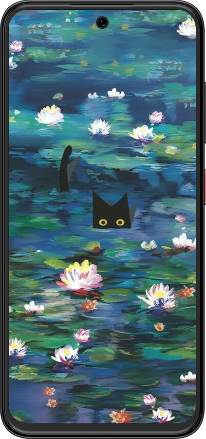 Силиконовый чехол Чехол с изображением водяных лилий Моне и кошек для ZTE Nubia V70 Design - 6399u-4084 изображение 