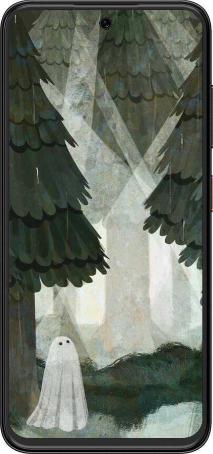 Силиконовый чехол С изображением соснового леса и привидения для ZTE Nubia V70 Design - 6420u-4084 изображение 