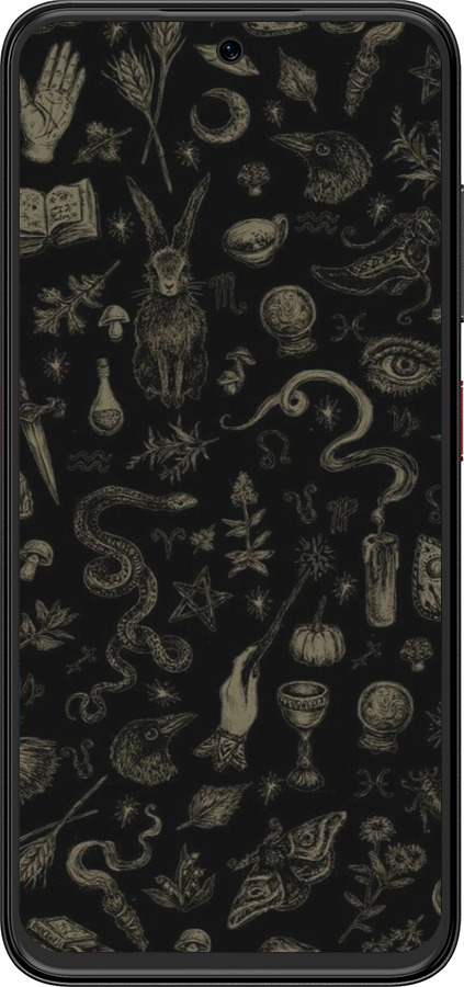 Силиконовый чехол Мистический коллаж с травами и магическими символами для ZTE Nubia V70 Design - 6428u-4084 изображение 