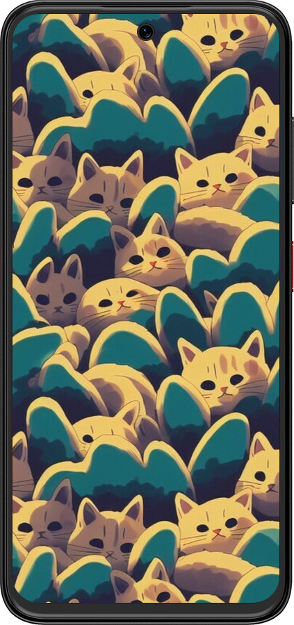 Силиконовый чехол С изображением кошек для ZTE Nubia V70 Design - 6429u-4084 изображение 