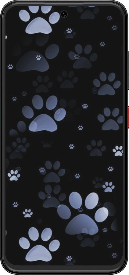 Силіконовий чехол З синіми відбитками лап для ZTE Nubia V70 Design - 6441u-4084 изображение 