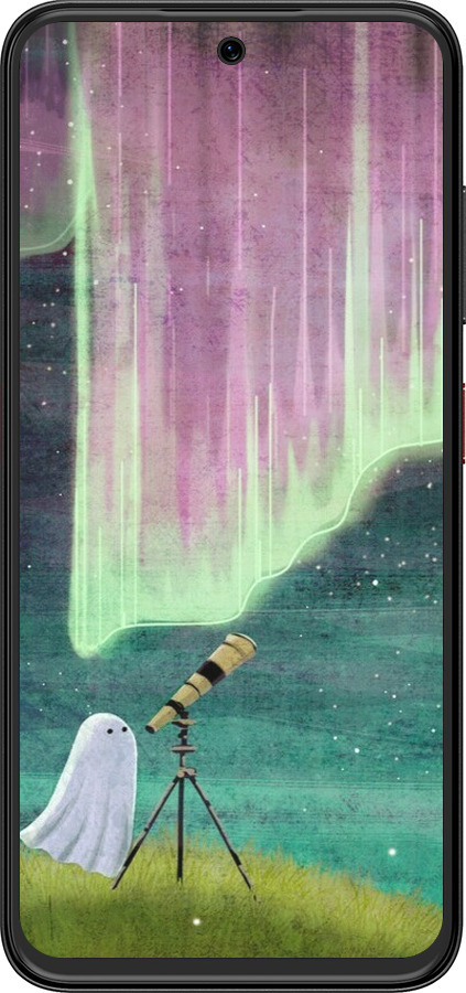 Силиконовый чехол Привидение и звезды для ZTE Nubia V70 Design - 6443u-4084 изображение 