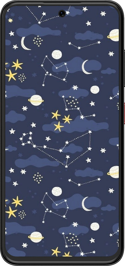 Силиконовый чехол Астрономический узор. Милый дизайн мультяшной вселенной для ZTE Nubia V70 Design - 6446u-4084 изображение 