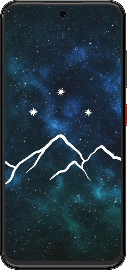 Силиконовый чехол Горы и звезды нарисованы на фоне галактики для ZTE Nubia V70 Design - 6490u-4084 изображение 