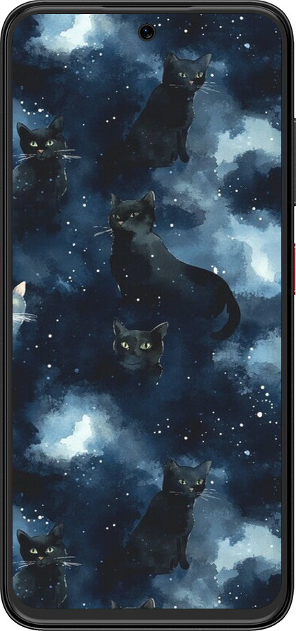 Силиконовый чехол Изображение Кошек с тёмной акварелью для ZTE Nubia V70 Design - 6521u-4084 изображение 