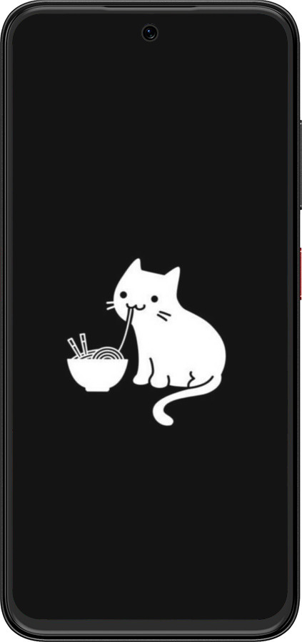 Силиконовый чехол С милым котом на черном фоне для ZTE Nubia V70 Design - 6528u-4084 изображение 