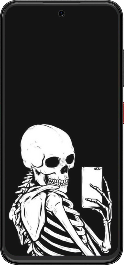 Силиконовый чехол Скелет делает Selfie для ZTE Nubia V70 Design - 6535u-4084 изображение 