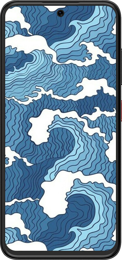 Силиконовый чехол Абстрактный рисунок морских волн для ZTE Nubia V70 Design - 6538u-4084 изображение 