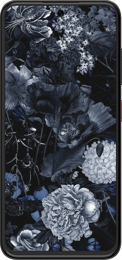 Силиконовый чехол Абстрактный цветочный рисунок в синих тонах для ZTE Nubia V70 Design - 6539u-4084 изображение 