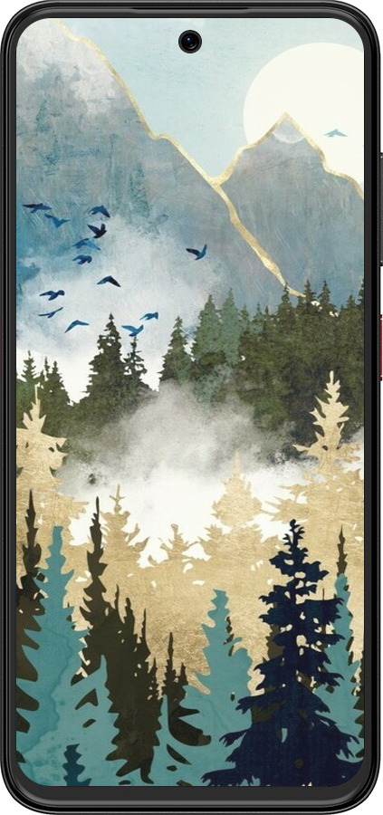 Силиконовый чехол С изображением лесного пейзажа для ZTE Nubia V70 Design - 6548u-4084 изображение 