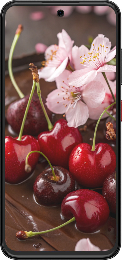 Силиконовый чехол Вишня в шоколаде для ZTE Nubia V70 Design - 6698u-4084 изображение 