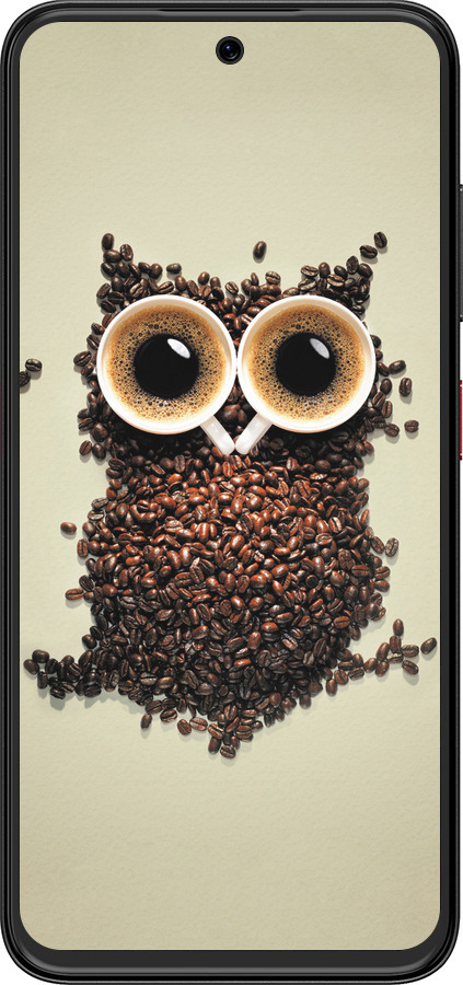 Силиконовый чехол Сова из кофе для ZTE Nubia V70 Design - 777u-4084 изображение 