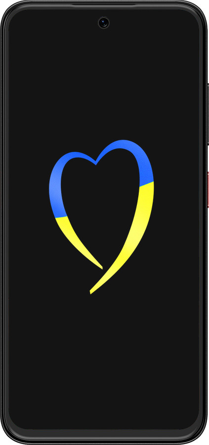 Силиконовый чехол Жёлто-голубое сердце для ZTE Nubia V70 Design - 885u-4084 изображение 