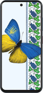 Силиконовый чехол Желто-голубая бабочка для ZTE Nubia V70 - 1054u-4083 изображение 