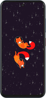 Силиконовый чехол Лисички в космосе для ZTE Nubia V70 - 4519u-4083 изображение 