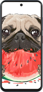 Силиконовый чехол Мопс и арбуз для ZTE Nubia V70 - 4665u-4083 изображение 