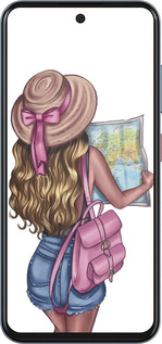 Силиконовый чехол Девушка с картой для ZTE Nubia V70 - 4704u-4083 изображение 