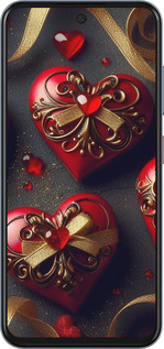 Силиконовый чехол Сердечки v4 для ZTE Nubia V70 - 5834u-4083 изображение 