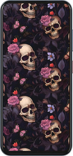 Силиконовый чехол Черепа и розы для ZTE Nubia V70 - 6316u-4083 изображение 