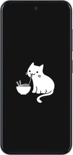 Силиконовый чехол С милым котом на черном фоне для ZTE Nubia V70 - 6528u-4083 изображение 