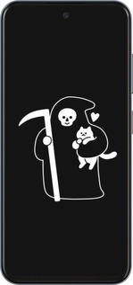 Силиконовый чехол Минималистичный арт: смерть и кошка для ZTE Nubia V70 - 6529u-4083 изображение 