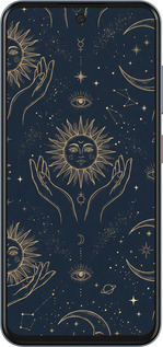 Силіконовий чехол Celestial Harmony: Sun & Moon Gold Mystic Pattern для ZTE Nubia V70 - 6778u-4083 изображение 