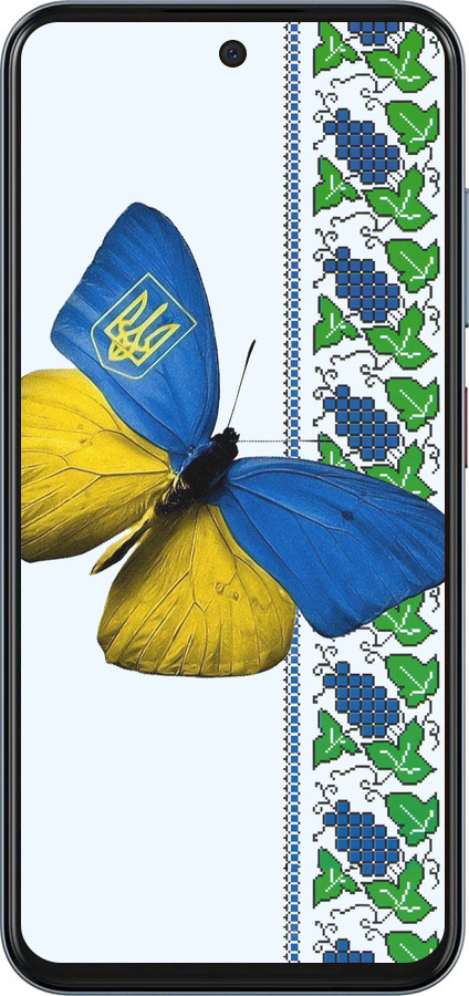 Силиконовый чехол Желто-голубая бабочка для ZTE Nubia V70 - 1054u-4083 изображение 