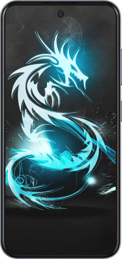 Силиконовый чехол Бело-голубой огненный дракон для ZTE Nubia V70 - 113u-4083 изображение 