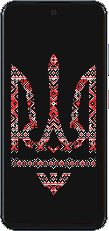 Силиконовый чехол Герб - вышиванка на черном фоне для ZTE Nubia V70 - 1196u-4083 изображение 