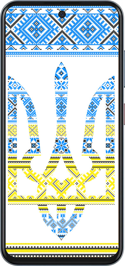 Силиконовый чехол Герб - вышиванка желто-голубая для ZTE Nubia V70 - 1197u-4083 изображение 