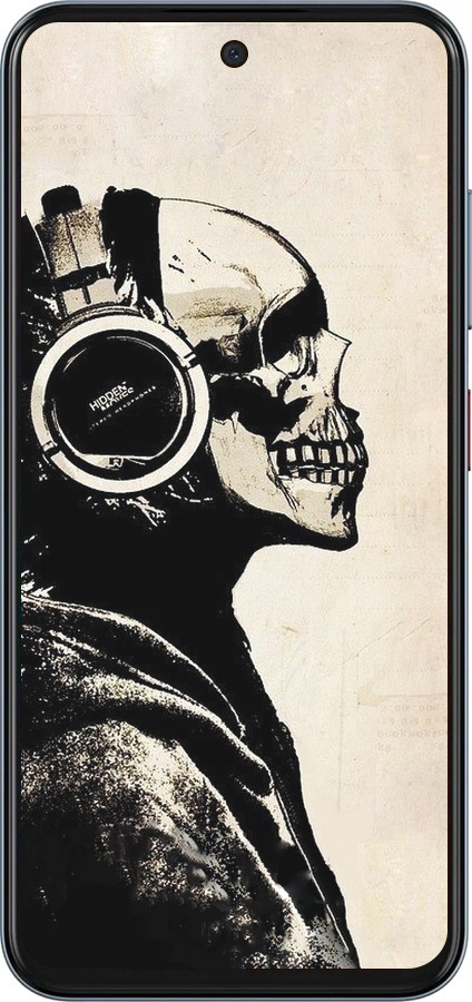 Силиконовый чехол Скелет-меломан v2 для ZTE Nubia V70 - 1200u-4083 изображение 