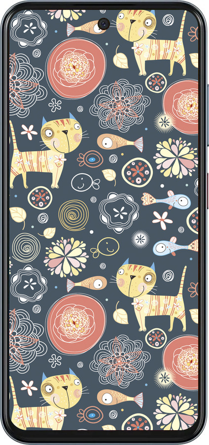 Силиконовый чехол Котята v4 для ZTE Nubia V70 - 1224u-4083 изображение 