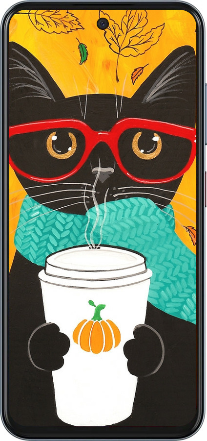 Силиконовый чехол Осенний кот для ZTE Nubia V70 - 4026u-4083 изображение 