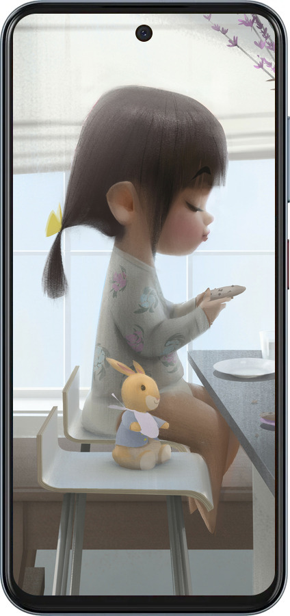 Силиконовый чехол Милая девочка с зайчиком для ZTE Nubia V70 - 4039u-4083 изображение 