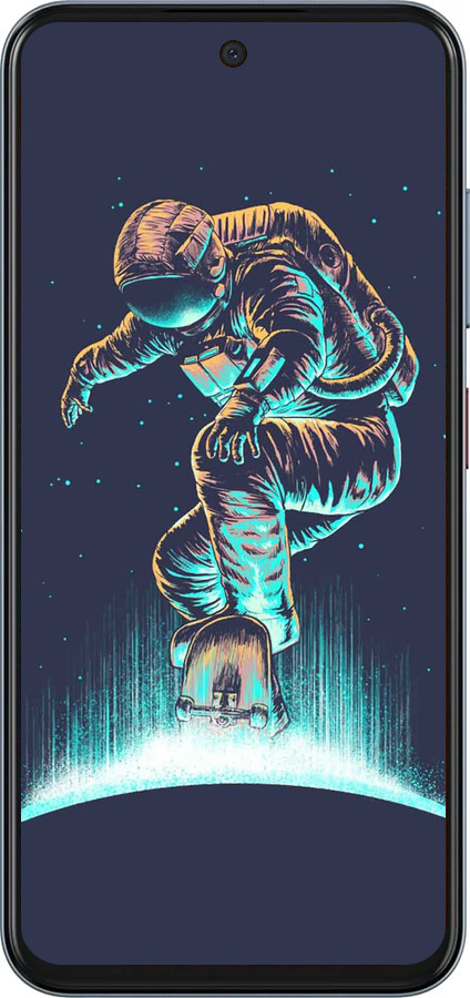 Силиконовый чехол Космонавт на скейтборде для ZTE Nubia V70 - 4145u-4083 изображение 