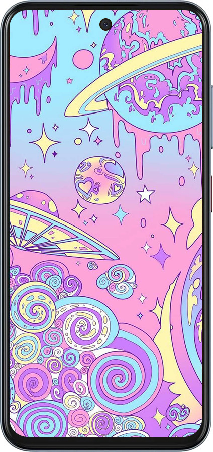 Силиконовый чехол Розовая галактика для ZTE Nubia V70 - 4146u-4083 изображение 