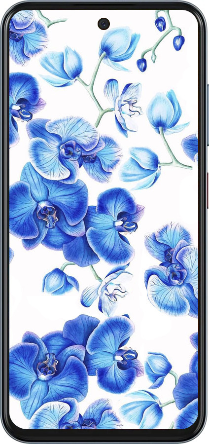 Силиконовый чехол Голубые орхидеи для ZTE Nubia V70 - 4406u-4083 изображение 
