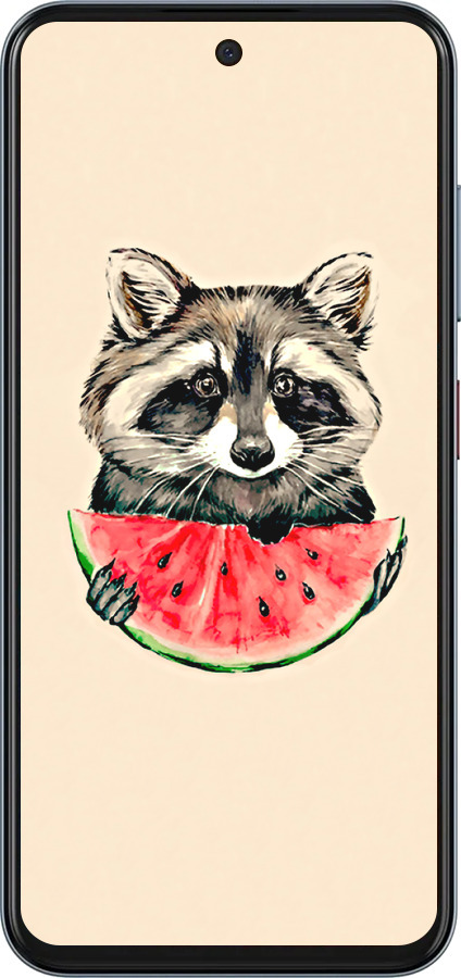 Силиконовый чехол Енотик с арбузом для ZTE Nubia V70 - 4605u-4083 изображение 