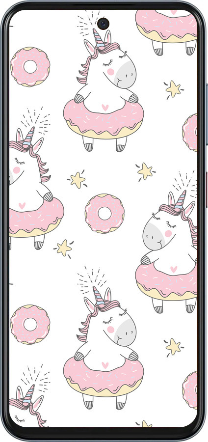 Силиконовый чехол Единорожки для ZTE Nubia V70 - 4659u-4083 изображение 