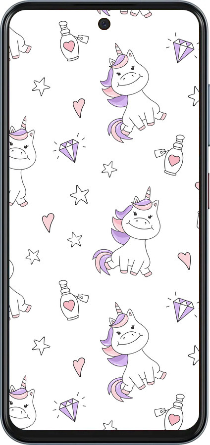 Силиконовый чехол Единорожка v2 для ZTE Nubia V70 - 4703u-4083 изображение 