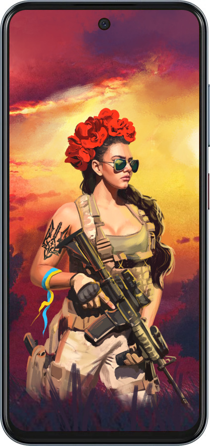 Силиконовый чехол Украинка с оружием для ZTE Nubia V70 - 5316u-4083 изображение 