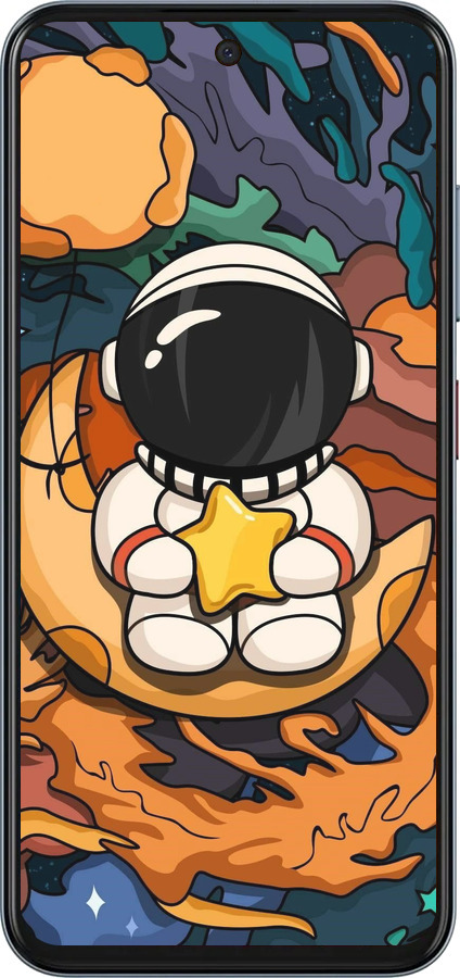 Силиконовый чехол Астронавт и звезда для ZTE Nubia V70 - 5326u-4083 изображение 