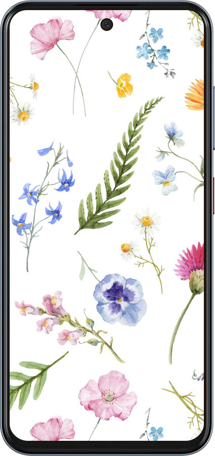 Силиконовый чехол Цветочный фон v2 для ZTE Nubia V70 - 5472u-4083 изображение 