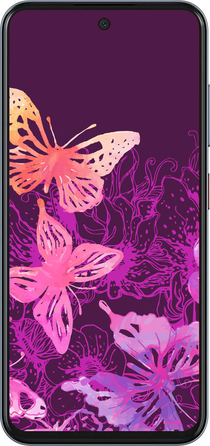 Силиконовый чехол Бабочки v2 для ZTE Nubia V70 - 5475u-4083 изображение 