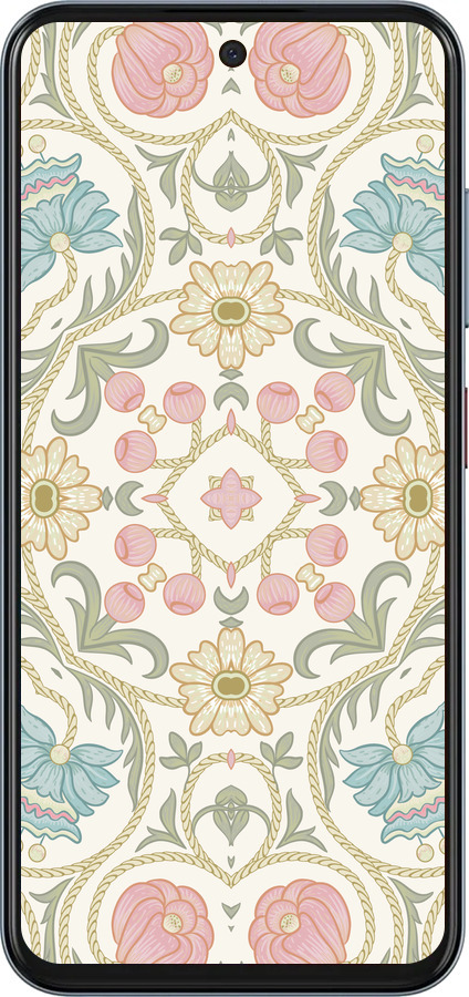 Силиконовый чехол Цветочный орнамент v2 для ZTE Nubia V70 - 5513u-4083 изображение 