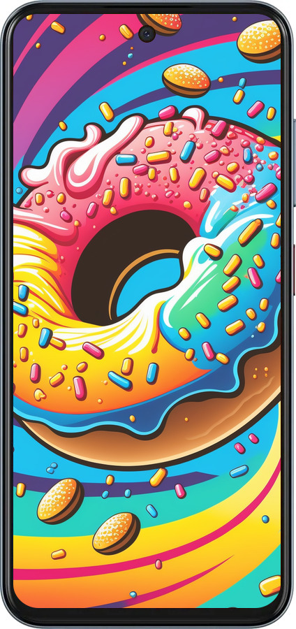 Силіконовий чехол Пончик веселка для ZTE Nubia V70 - 5584u-4083 изображение 