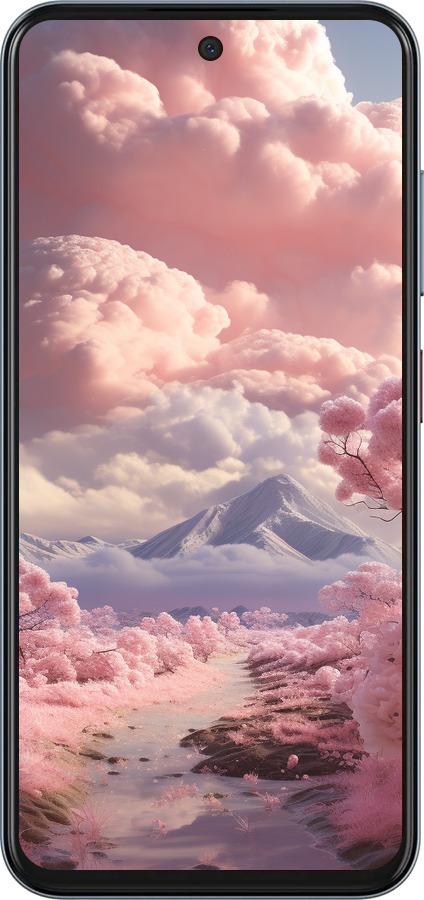 Силиконовый чехол Розовые облака для ZTE Nubia V70 - 5660u-4083 изображение 