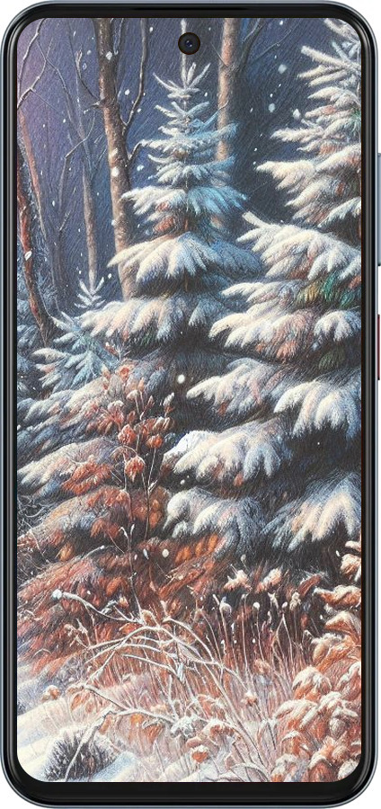 Силиконовый чехол Зимний пейзаж для ZTE Nubia V70 - 5814u-4083 изображение 