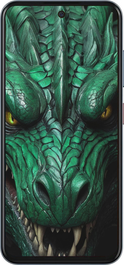 Силиконовый чехол Зелёный дракон v2 для ZTE Nubia V70 - 5817u-4083 изображение 