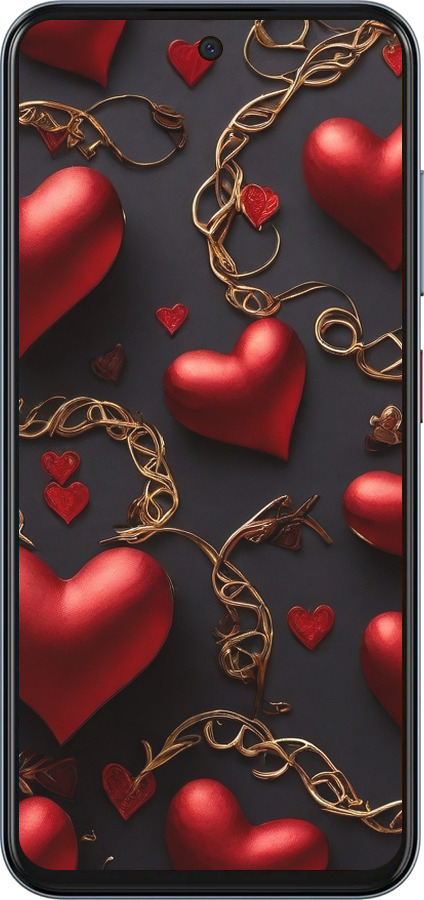 Силіконовий чехол Сердечки для ZTE Nubia V70 - 5831u-4083 изображение 